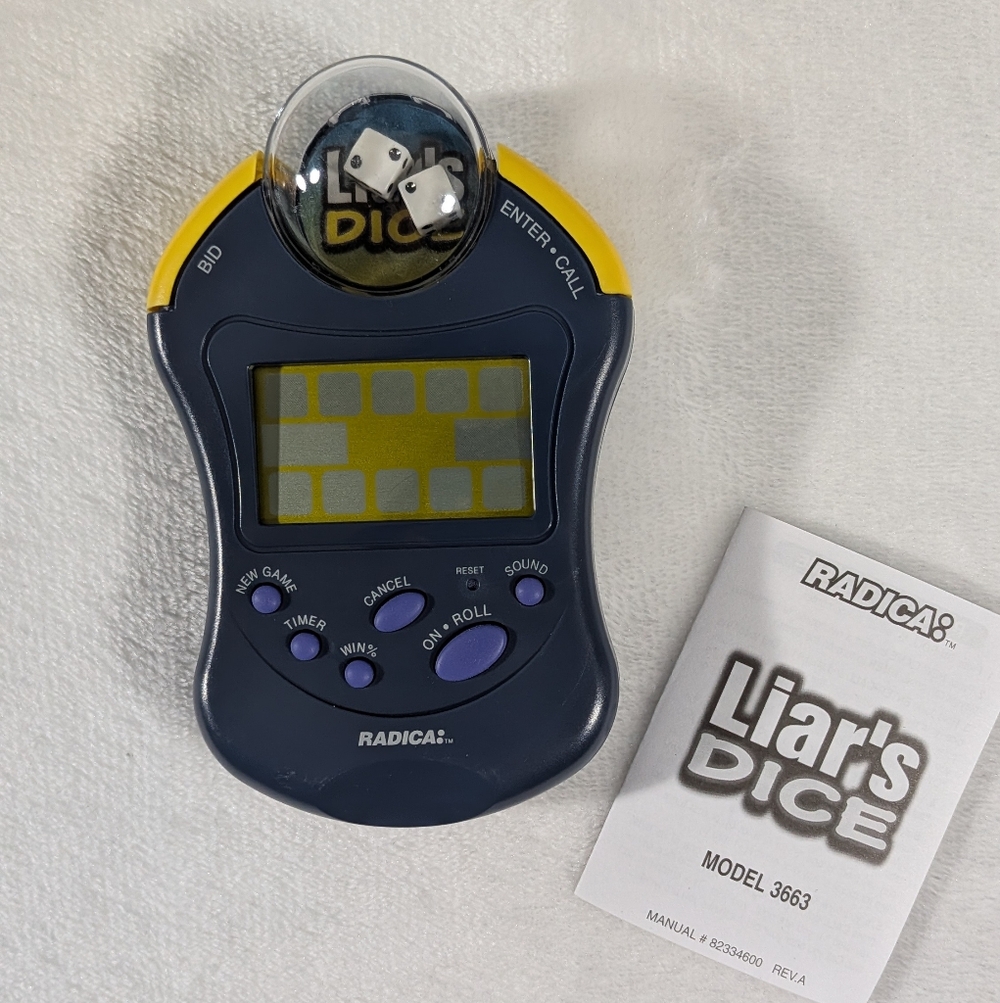 Radica: Liar's Dice Handheld Game (Tested, Works,Flawed)